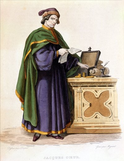 Jacques Coeur, inciso da Mignaret dopo un disegno di Dupre, c.1840 da Dupre